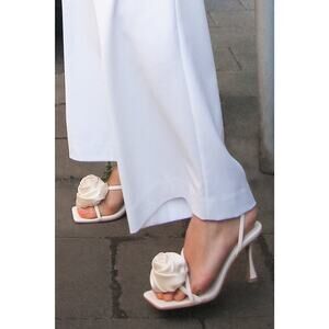 NA-KD Rose Square Toe Heels Off-White - EU 37